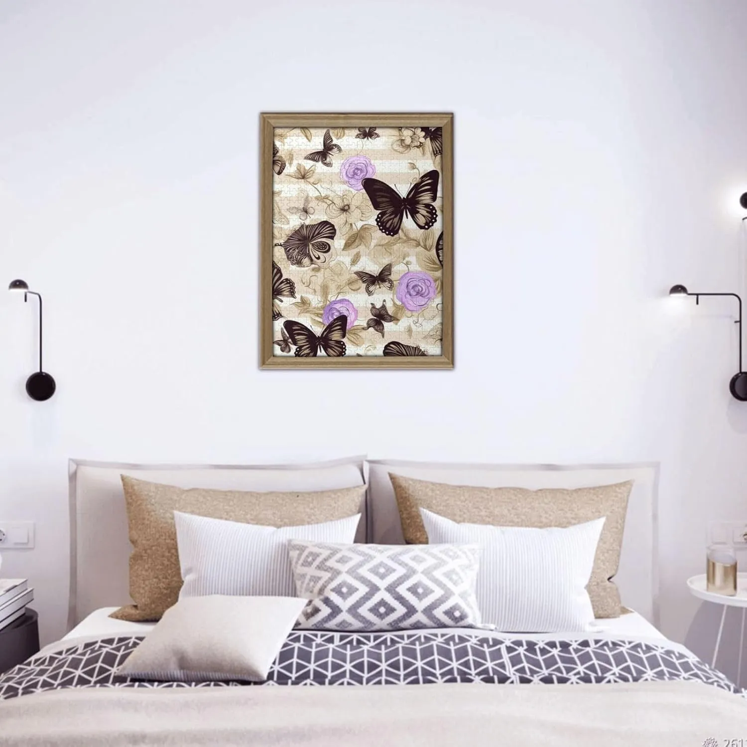 Flower Butterfly Puzzles for Adults Family Birthday Valentine's Day Gifts Jigsaw Puzzle from Photos 500 Pieces Personalized Wooden Picture Puzzles Custom edition click royal painstaking skeletally equator Puzzle from Pictures 