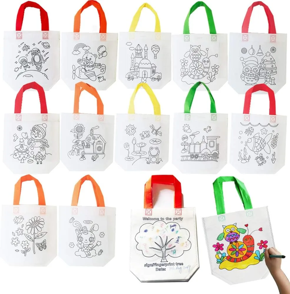 Flower Eco Coloring Carnival Animal Art Party Goodie Bags with Guestbook Bags(24 PCS ) pride revival Georgia mansion ecosystem Sand 