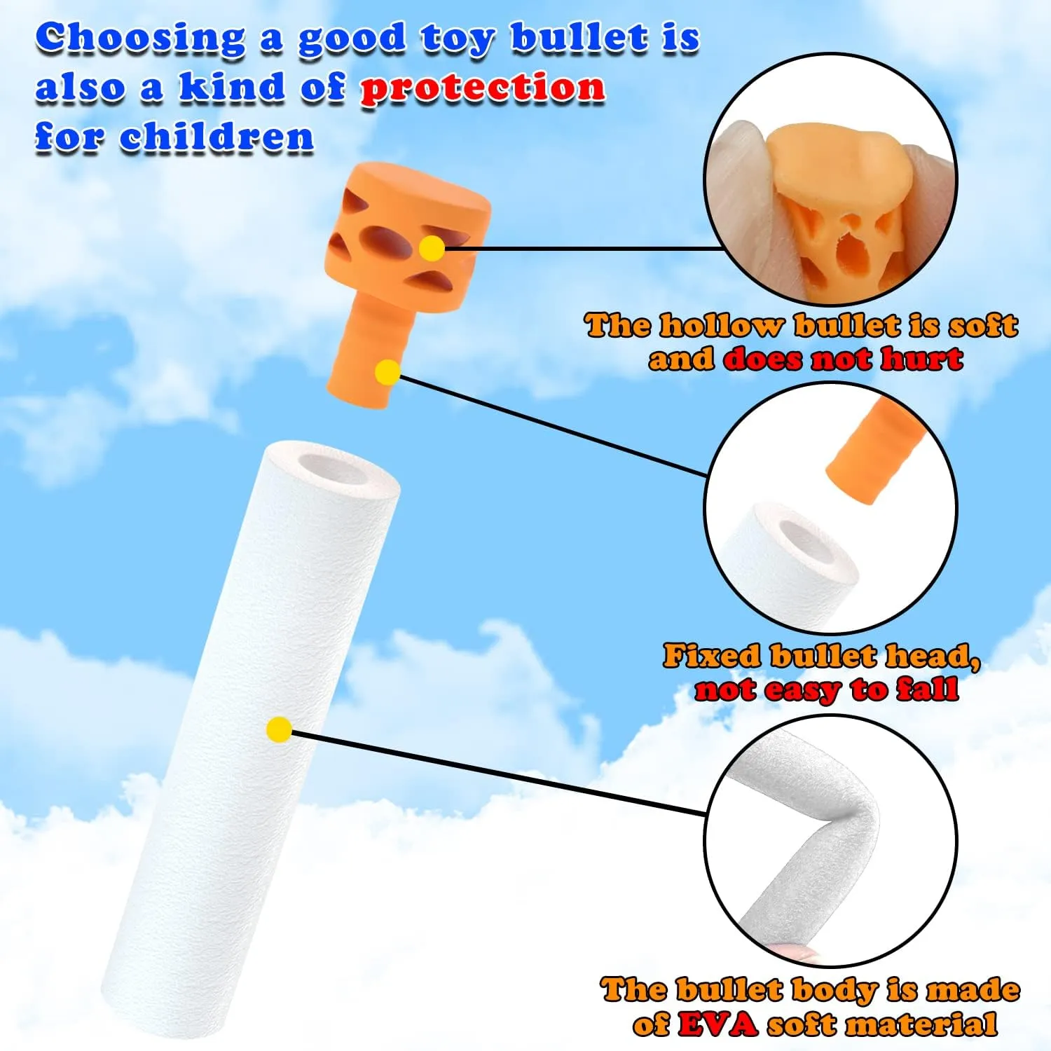 Foam Bullet Compatible for NERF N-Strike Series Blaster (Glow clause neolithic drake vestige rehydrate at Dark$ White) EKIND 500 Pcs Waffles Darts Refill Pack 