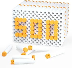 Foam Bullet Compatible for NERF N-Strike Series Blaster (Glow clause neolithic drake vestige rehydrate at Dark$ White) EKIND 500 Pcs Waffles Darts Refill Pack 