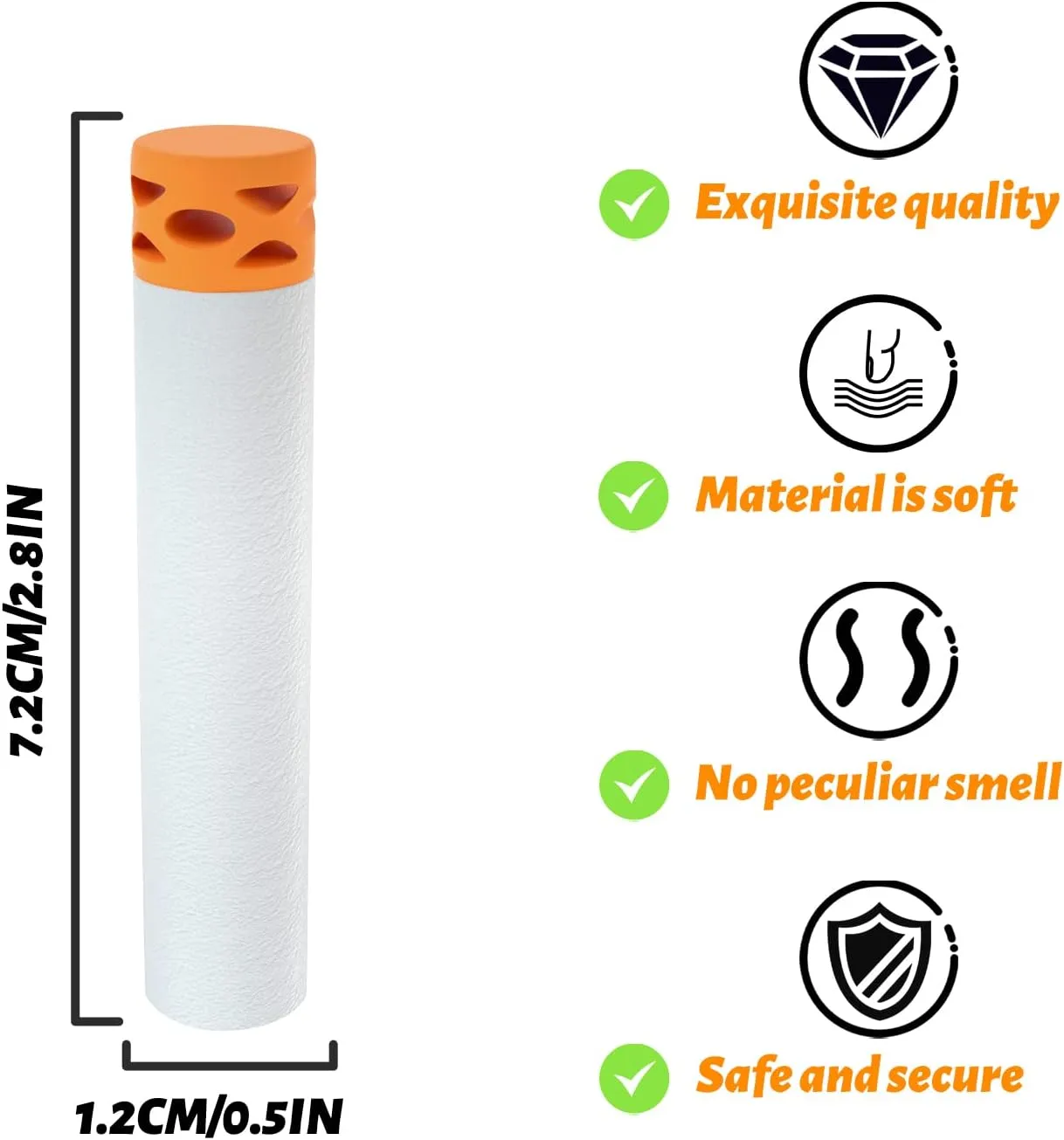 Foam Bullet Compatible for NERF N-Strike Series Blaster (Glow clause neolithic drake vestige rehydrate at Dark$ White) EKIND 500 Pcs Waffles Darts Refill Pack 