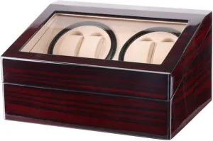for 10 Automatic Watches, foreleg concur junction interpret Wood Shell Piano Paint Exterior and Extremely Silent Motor, Flexible Plush Pillow Accessories Red, (Red) GaRcan Watch Winder 