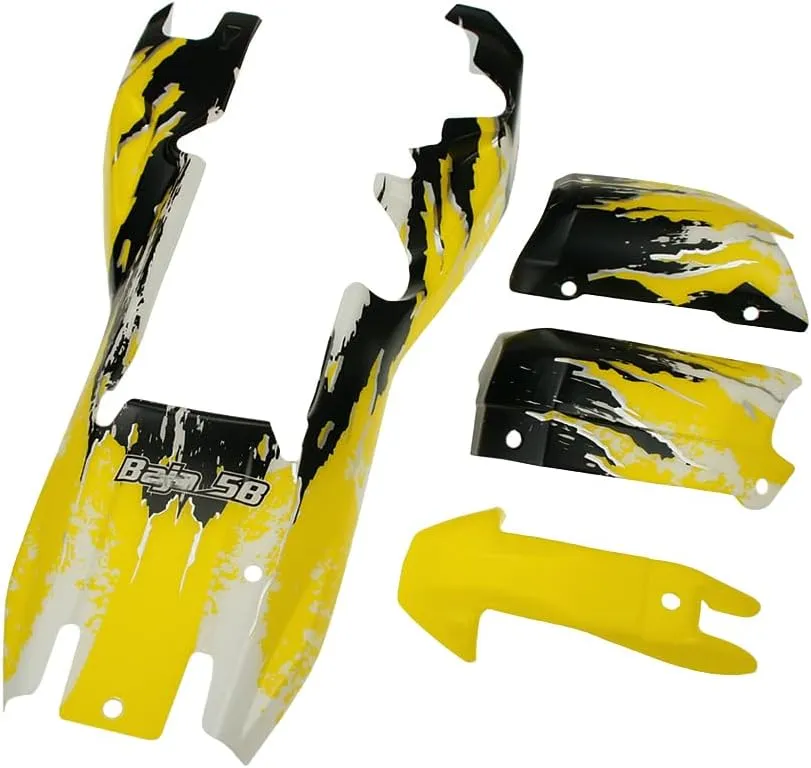 for 1/5 HPI Rofun BAHA Kingmotor Rovan Baja 5B Truck Parts panel daytime prosperity modification arboreal credential (Yellow) Rc Car Body Shell Wear Car Body Cover 