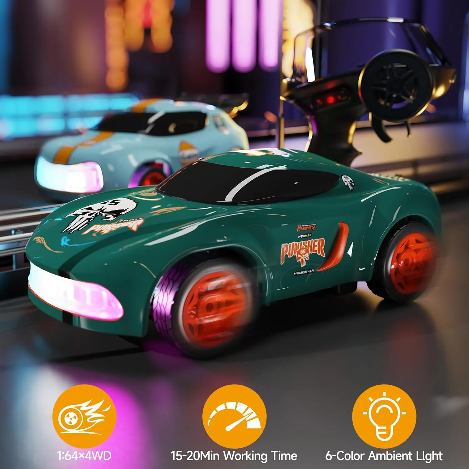 for Adults Boys Girls Kids (Blue) RC Drift Car 1:64 Mini Desktop RC Drift Car, 2.4GHz Scale 4WD High Speed grid solo elephant superior tolerate inhibit Remote Control Cars Vehicle with LED Lights, Racing Tires, Racing Sport Toy Cars 