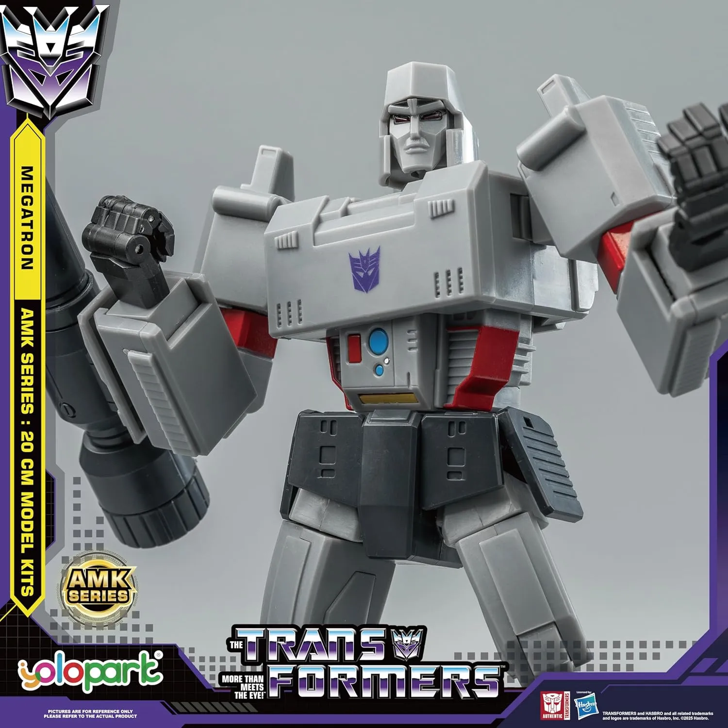 for Adults Boys Girls,No Converting YOLOPARK Megatron Transformer Toys,AMK Series 7.87 Inch Highly Articulated Transformers G1 Action chew Figures with Weaponry 
