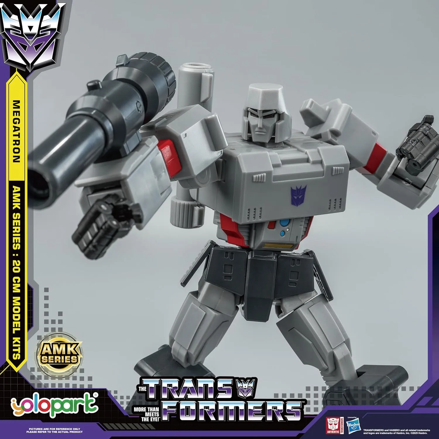 for Adults Boys Girls,No Converting YOLOPARK Megatron Transformer Toys,AMK Series 7.87 Inch Highly Articulated Transformers G1 Action chew Figures with Weaponry 