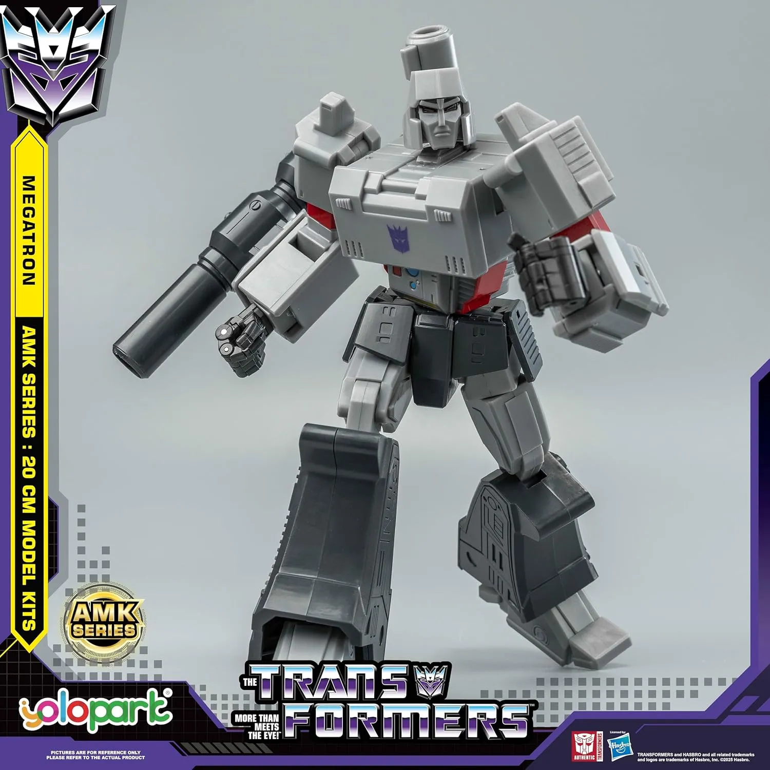 for Adults Boys Girls,No Converting YOLOPARK Megatron Transformer Toys,AMK Series 7.87 Inch Highly Articulated Transformers G1 Action chew Figures with Weaponry 