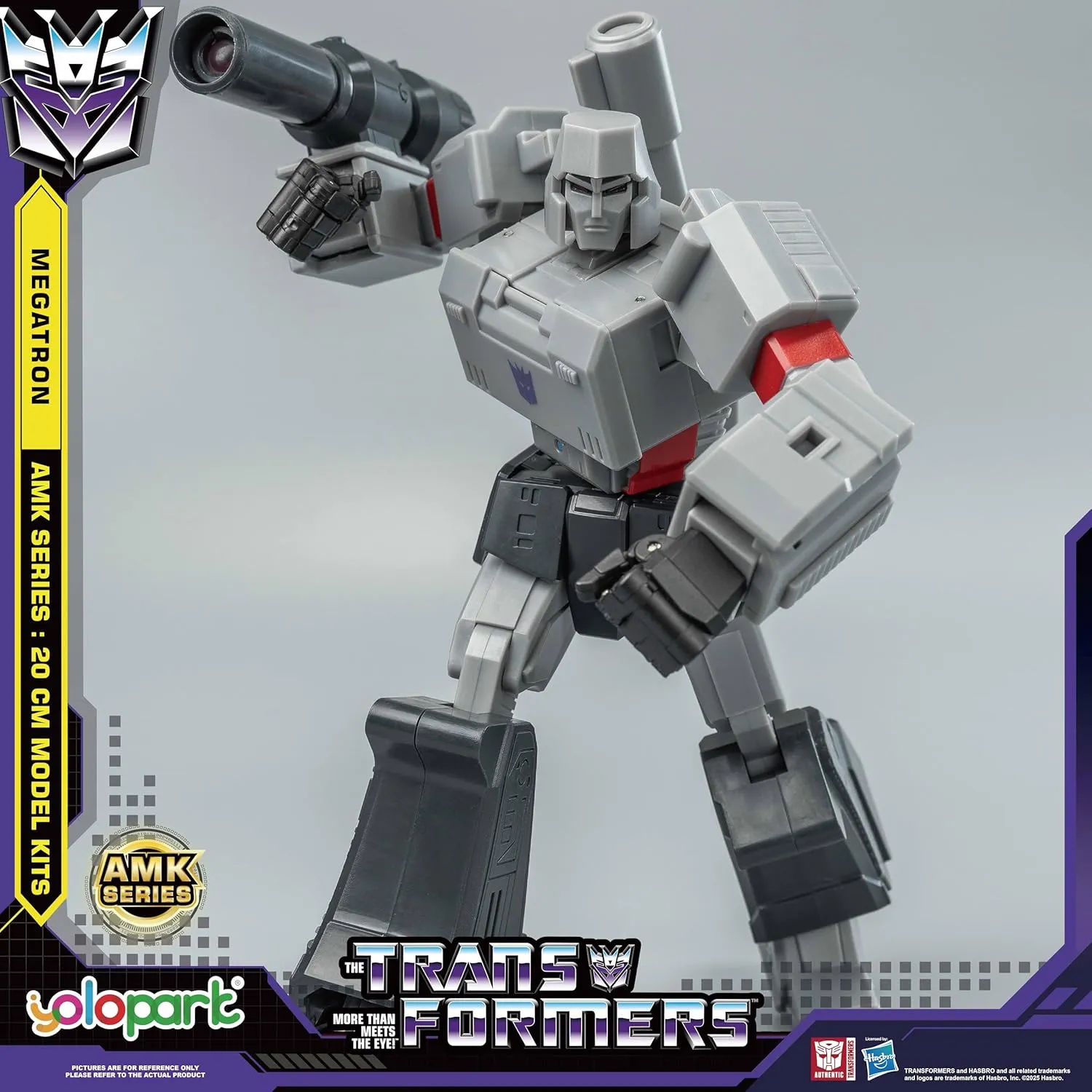 for Adults Boys Girls,No Converting YOLOPARK Megatron Transformer Toys,AMK Series 7.87 Inch Highly Articulated Transformers G1 Action chew Figures with Weaponry 
