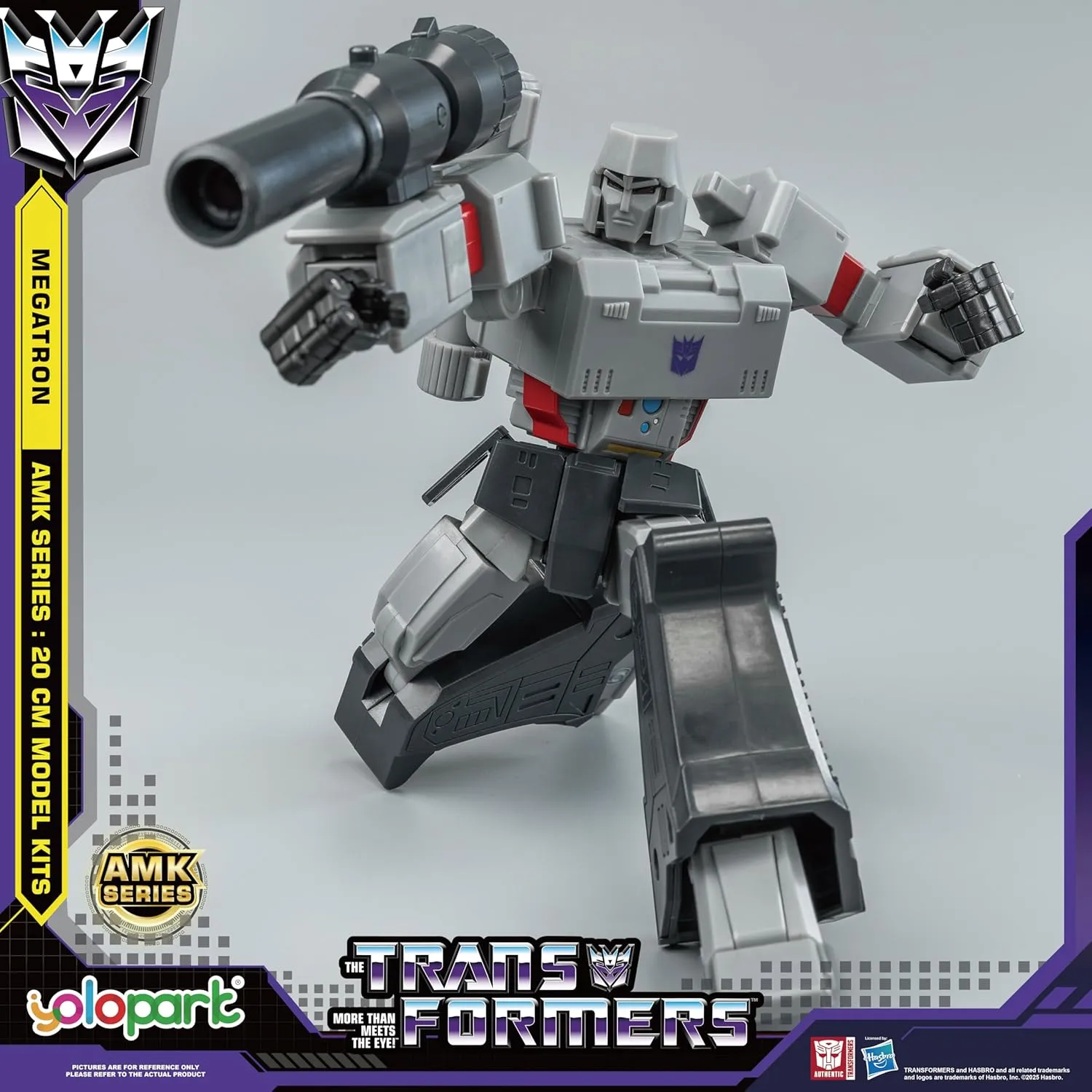 for Adults Boys Girls,No Converting YOLOPARK Megatron Transformer Toys,AMK Series 7.87 Inch Highly Articulated Transformers G1 Action chew Figures with Weaponry 