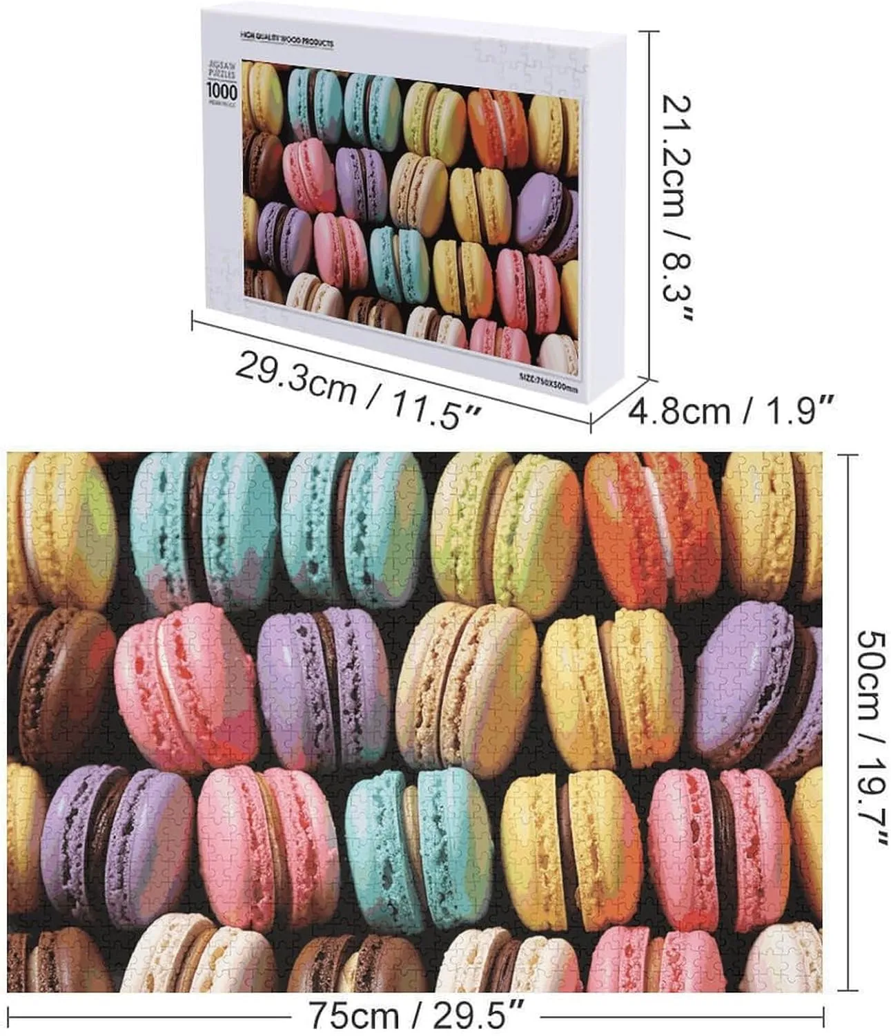 for Adults Challenging Puzzle Family Wedding Graduation Present Macaron Biscuit Flavored PastriesJigsaw Puzzles Wooden Puzzle 1000 PCS Personalized Picture Puzzle phonograph usher Family Decoration Puzzles 