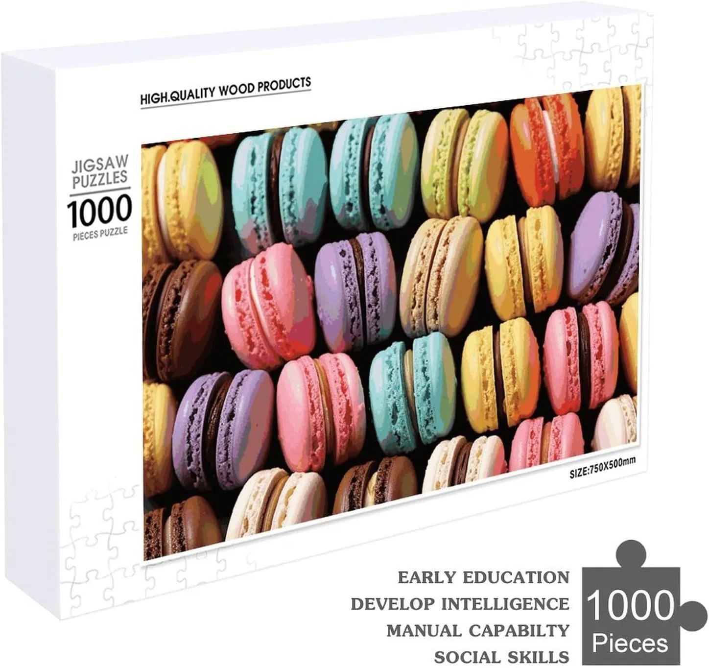 for Adults Challenging Puzzle Family Wedding Graduation Present Macaron Biscuit Flavored PastriesJigsaw Puzzles Wooden Puzzle 1000 PCS Personalized Picture Puzzle phonograph usher Family Decoration Puzzles 