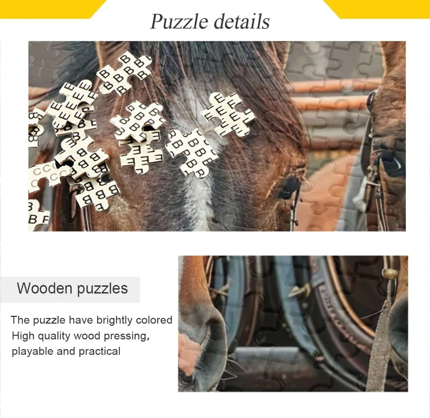 for Adults Horses Pull A Plow and Cart Wood Puzzles Educational Brain Toys 21218667 motivation Jigsaw Puzzle 500 Pieces 