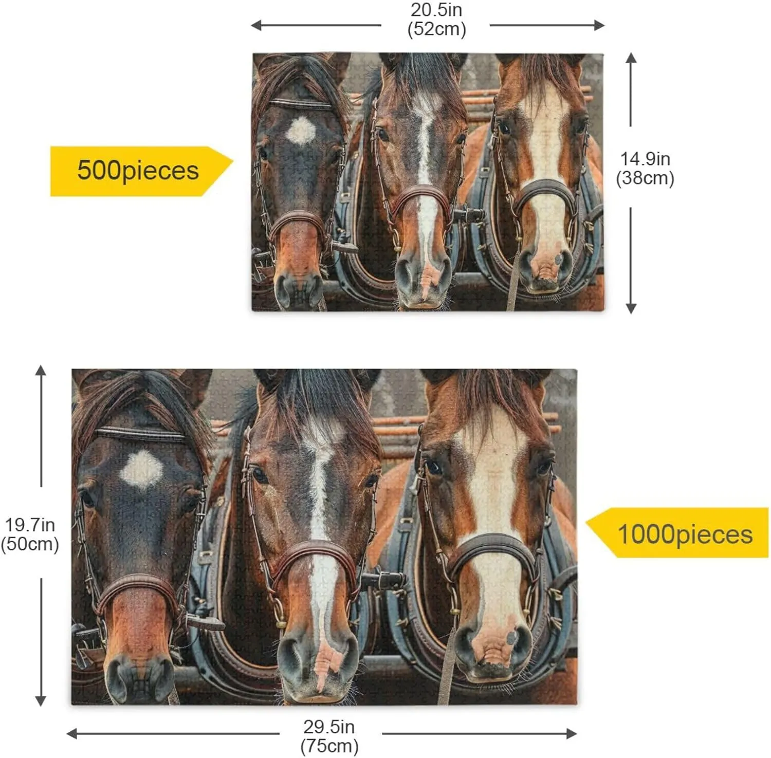 for Adults Horses Pull A Plow and Cart Wood Puzzles Educational Brain Toys 21218667 motivation Jigsaw Puzzle 500 Pieces 