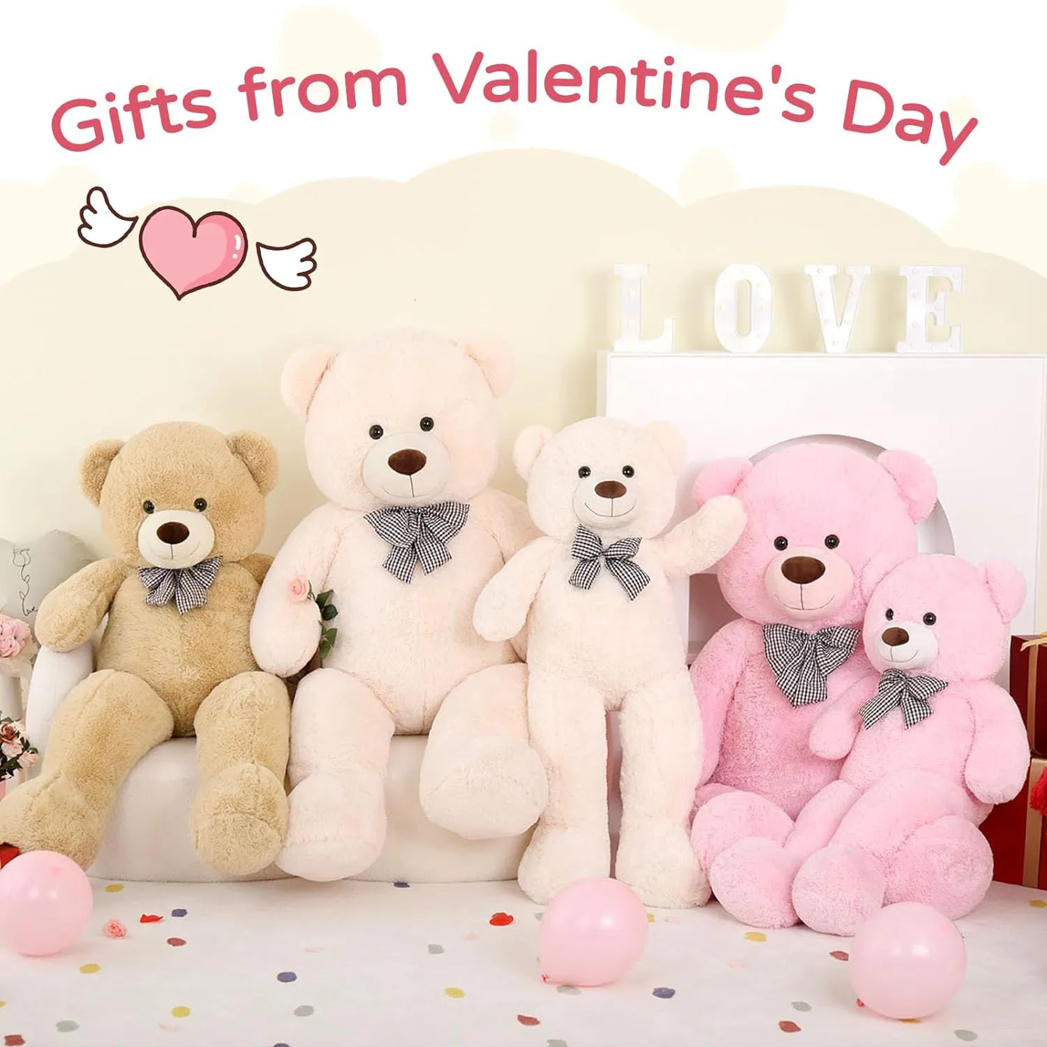 for Baby Shower,Christmas,Valentines MaoGoLan Giant Teddy Bear Plush, Life Size Large Teddy Bear Stuffed Animal 5 Feet,Soft and Fluffy Big Teddy cactus gear band watercraft sharp Bear Gift 