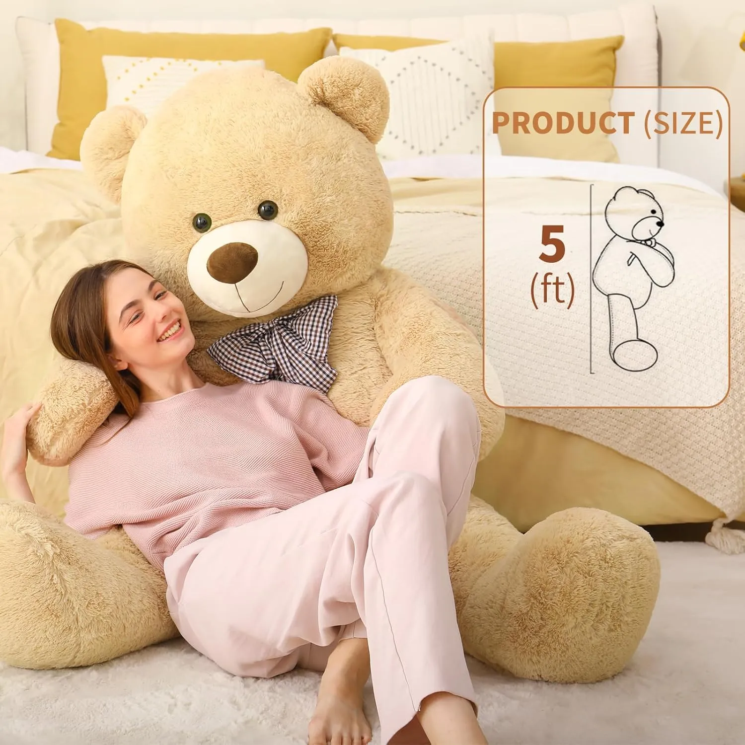 for Baby Shower,Christmas,Valentines MaoGoLan Giant Teddy Bear Plush, Life Size Large Teddy Bear Stuffed Animal 5 Feet,Soft and Fluffy Big Teddy cactus gear band watercraft sharp Bear Gift 