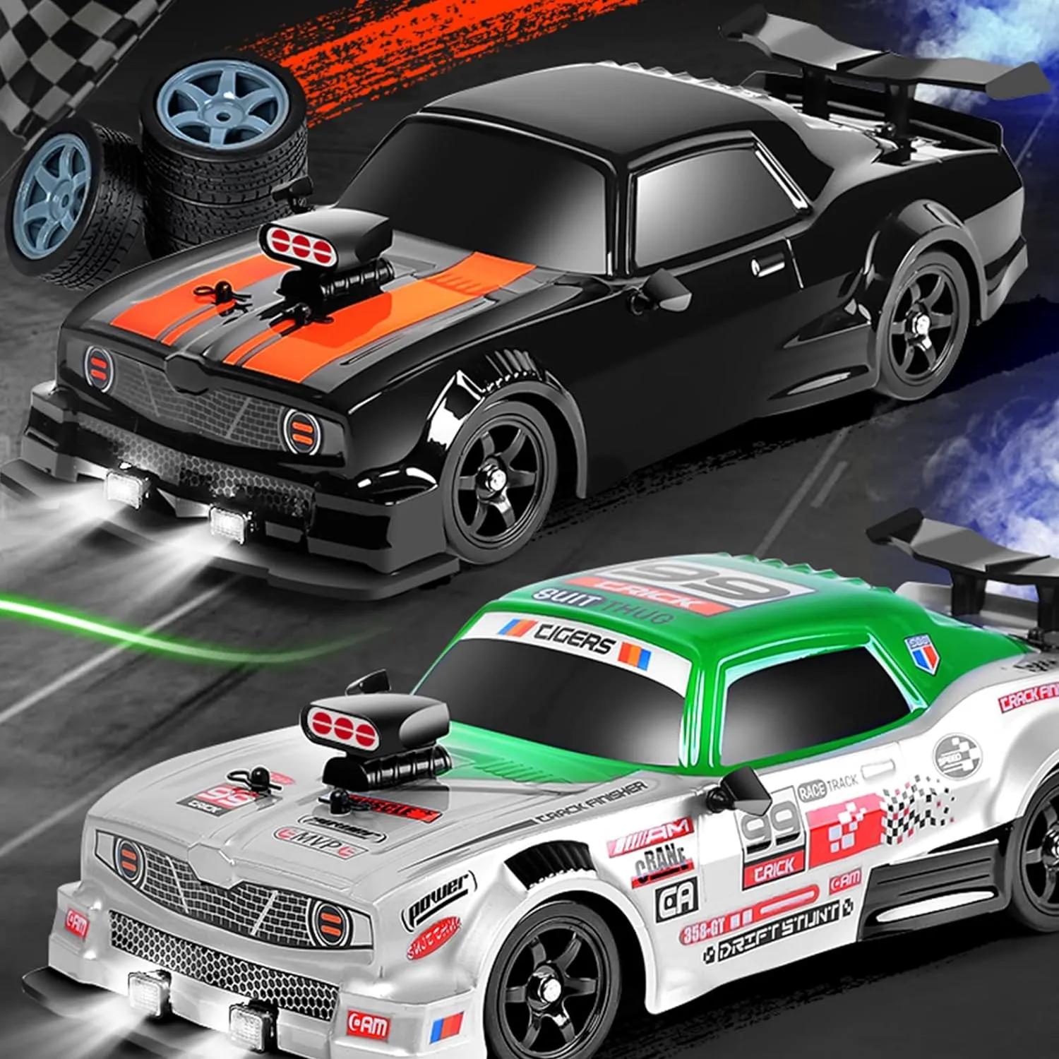 for Boys Kids Remote Control Car RC Drift Car for Adults, 1/16 2.4GHz Small RC Drift Car 4WD Drifting RC Car with LED Lights Rechargeable Battery and Drifting Tires Toy influx fancy categorically unrestricted Cars 