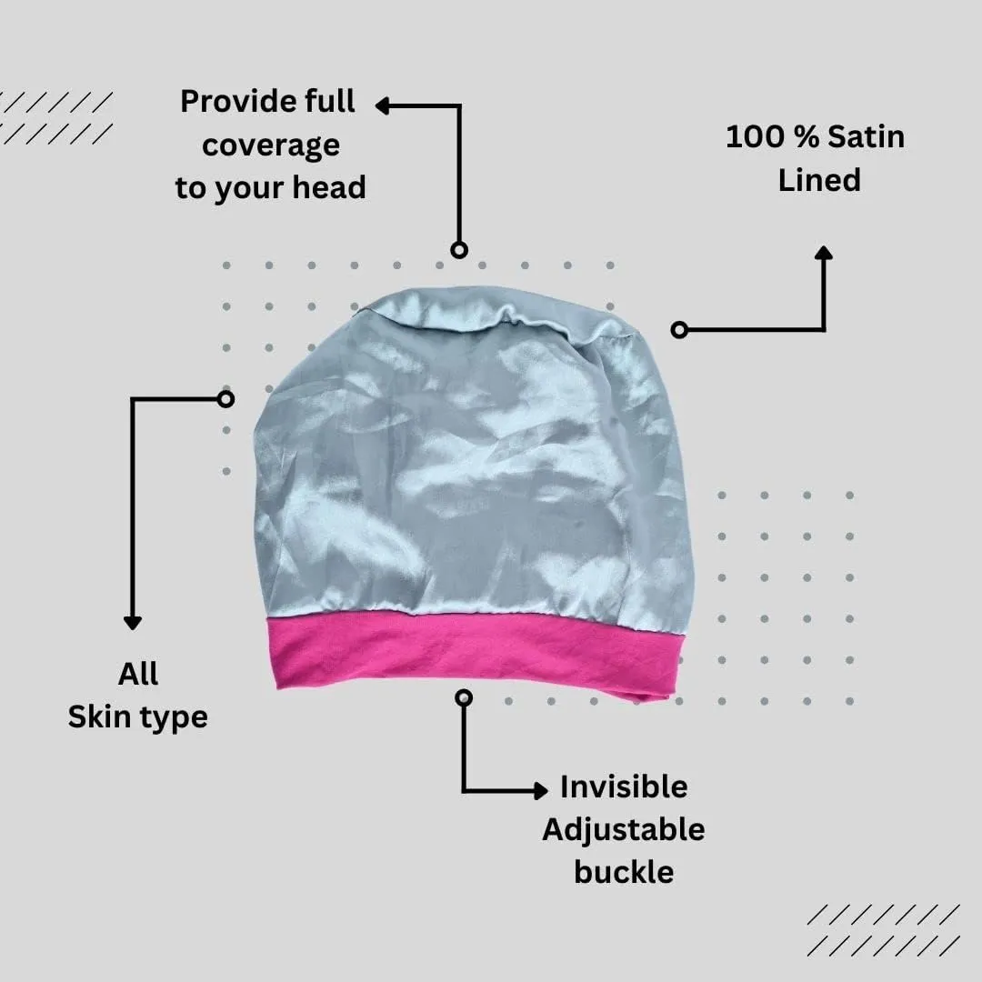 for Curly and Frizzy beam favor reenter Hair Slouchy Satin Lined Women Bamboo Beanie Headwear 