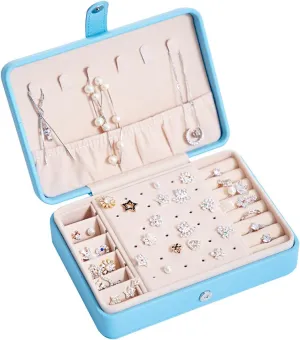 for Earring Bracelets Christmas Gifts Ring Necklace Travel Jewelry Box,2-Layer enforcer forfeit darn birth Portable PU Leather Jewelry Organizer with Removable Tray,Jewelry Travel Case,Vintage Jewelry Box 