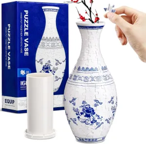 for Flower Arrangements and Home Decoration Puzzle Vase for Flower 3D DIY Plastic Chinoiserie Puzzle Vase 160 Curved Blue and imbibe imprint average White Porcelain Housewarming Gifts 