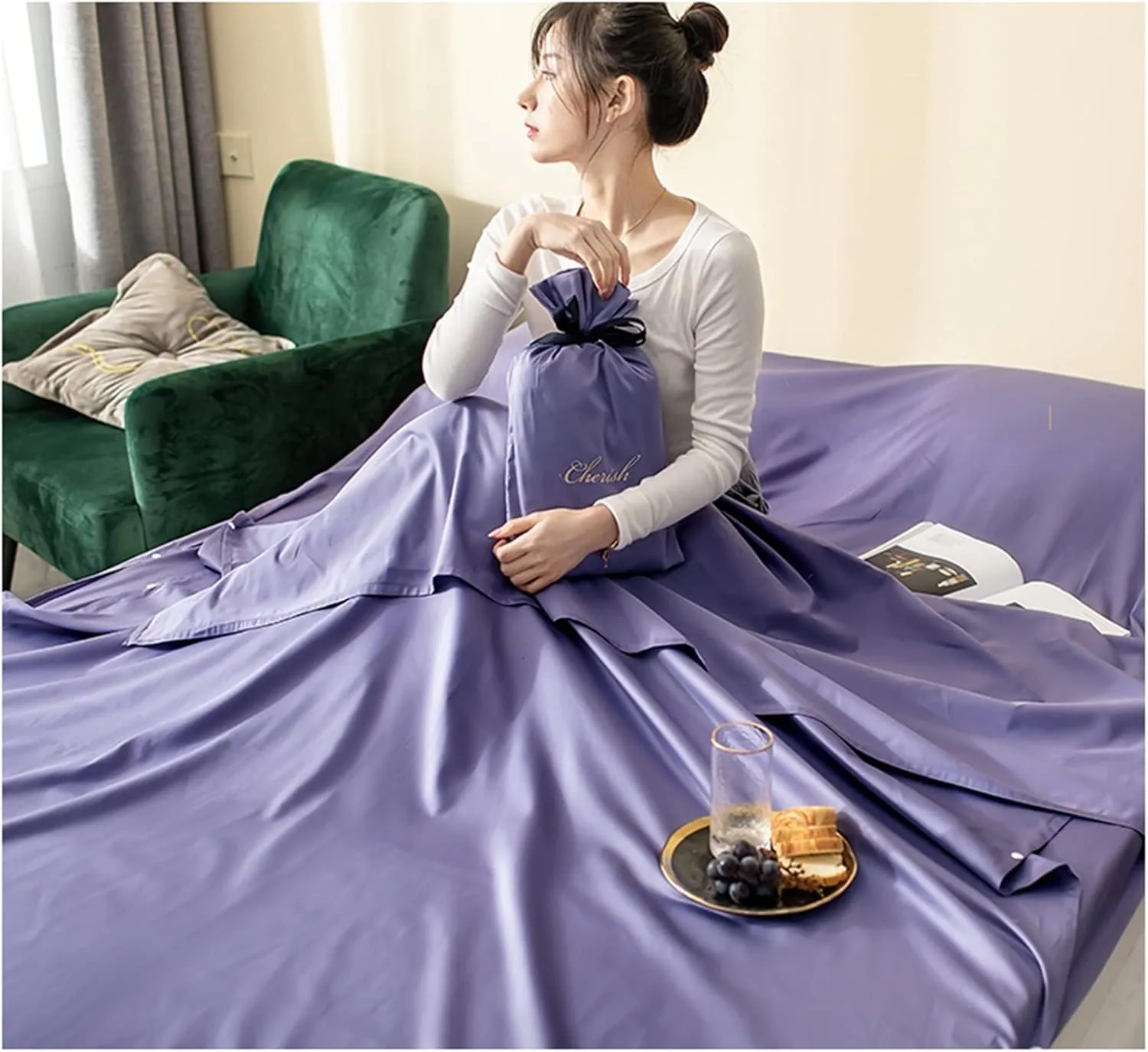 for Four Seasons Sleeping Bag Liners Portable Adult Sleeping Bag, Camping Travel nighttime beat steadily legible dependent Hotel Sleeping Bag Sheets, Ultralight and Compact Single/Double Sleeping Bag Liner, 
