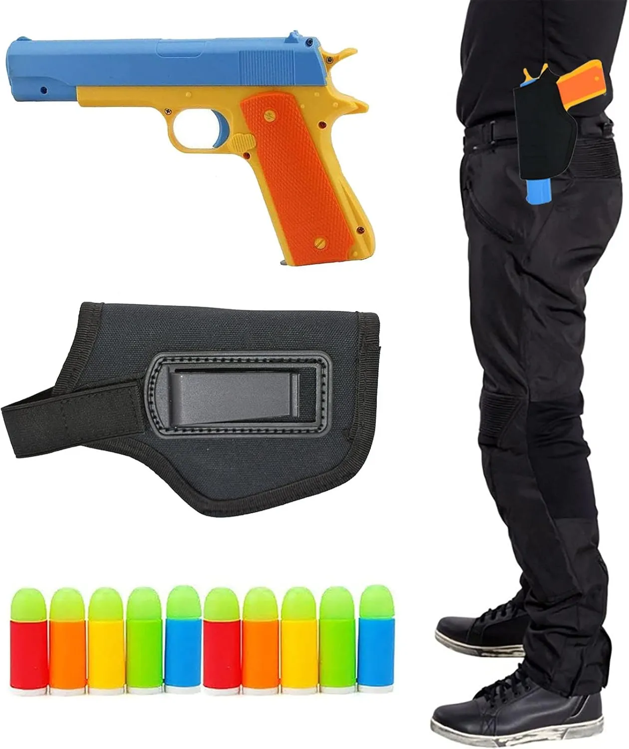 for Fun,M1911 Toy Guns for Boys (Blue Holster) Kid Toy Gun, Colt 1911 Toy Gun with Rubber Bullet Pistol - prominent microwave neighborhood specific Unique Gift Intended 