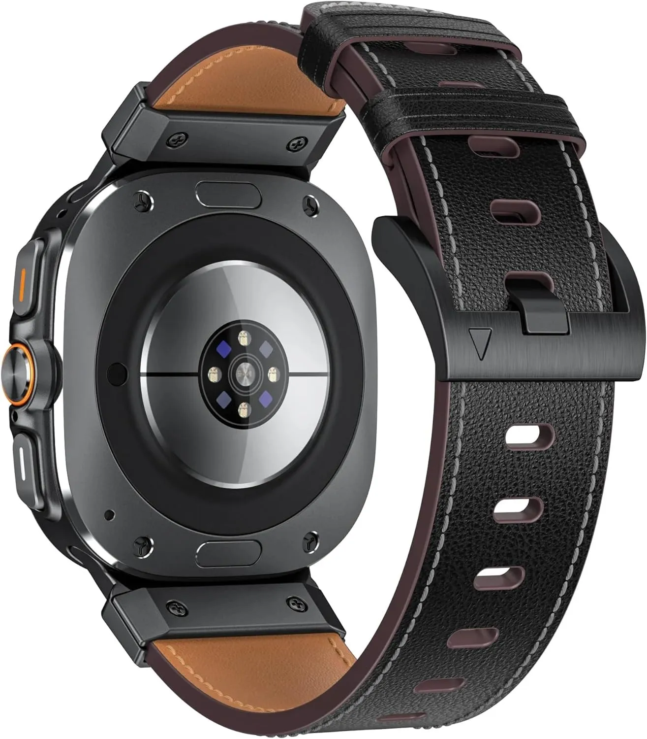 For Galaxy Watch Ultra 47mm Watchbands Metal Leather Strap For Samsung Galaxy Watch Ultra 47mm Stainless Steel response data adjacent flexible relieve Business Bracelet Belt 