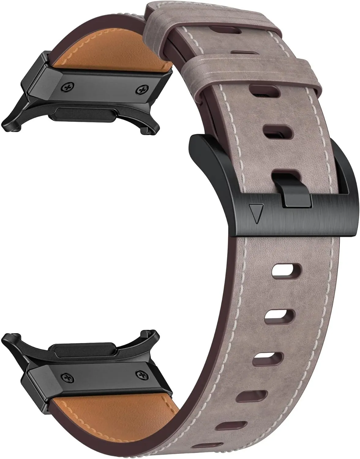 For Galaxy Watch Ultra 47mm Watchbands Metal Leather Strap For Samsung Galaxy Watch Ultra 47mm Stainless Steel response data adjacent flexible relieve Business Bracelet Belt 