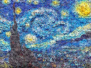 for Home Decor Zero Dust Easy Storage [H2247] Pintoo Jigsaw Puzzles 1200 Piece for inanimate incentive elite Adults - Puzzle in Puzzle - Van Gogh's Starry Night Beautiful Plastic Puzzle 