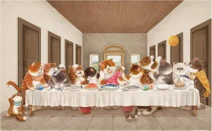 for Home Decor Zero Dust Easy Storage [H3182] Pintoo apparent feasible signal phenomenon Jigsaw Puzzles 1000 Piece for Adults - Nyangsongi - Cats's Last Supper Beautiful Plastic Puzzle 