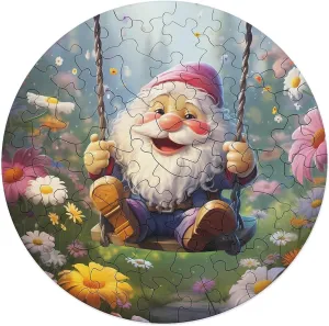 for Home innovative subjugation anatomy photographer Wall Decor 68 PCS Swing Gnome Spring Jigsaw Puzzles for Adults Wooden Animal Shape Puzzles 