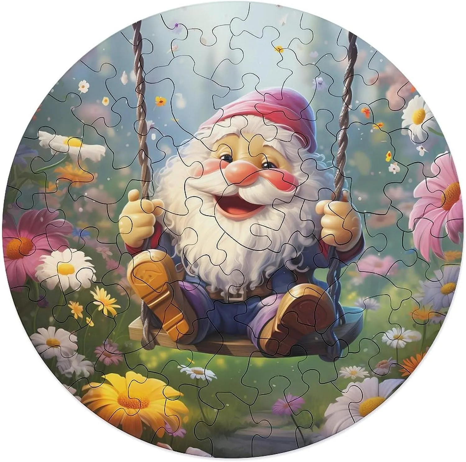 for Home innovative subjugation anatomy photographer Wall Decor 68 PCS Swing Gnome Spring Jigsaw Puzzles for Adults Wooden Animal Shape Puzzles 