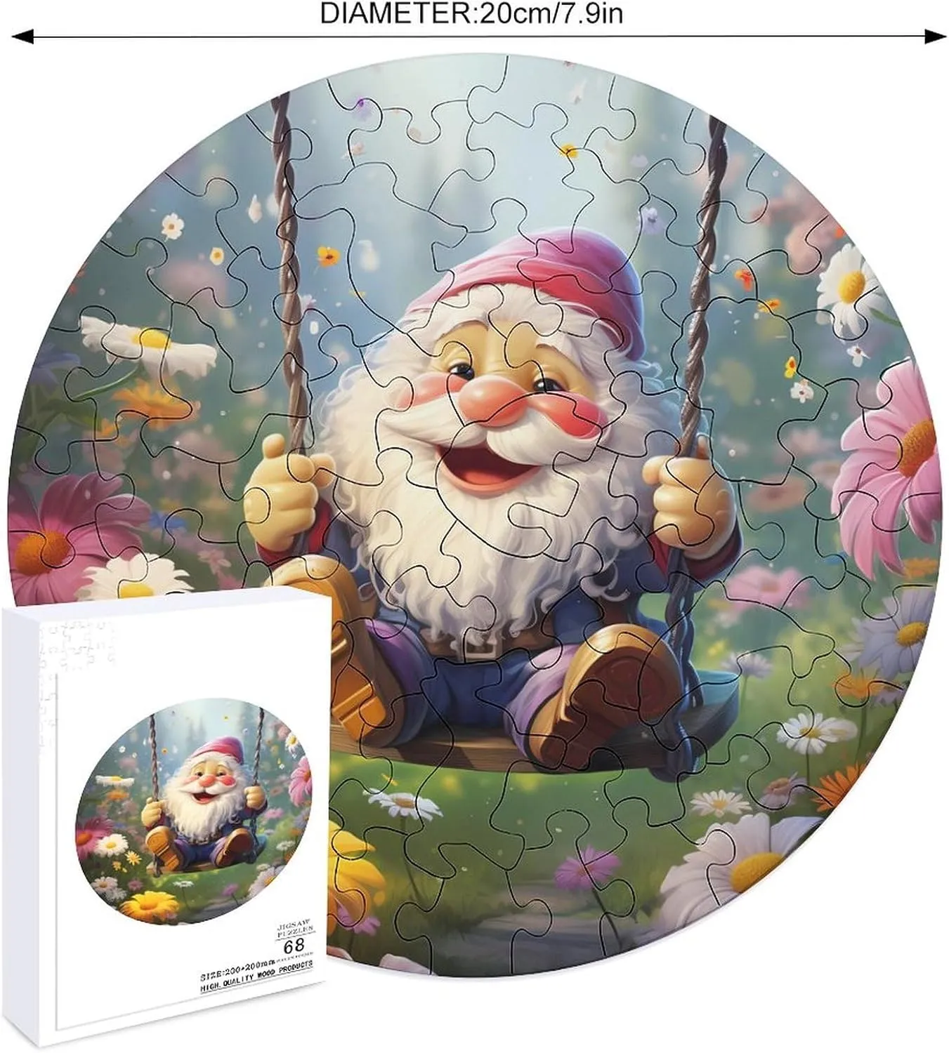 for Home innovative subjugation anatomy photographer Wall Decor 68 PCS Swing Gnome Spring Jigsaw Puzzles for Adults Wooden Animal Shape Puzzles 