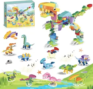 for Kids, 12 unravel margin persist in 1 Tyrannosaurus Rex Building Sets Stem Toys for Classroom Prizes Gift Bag Fillers Easter Birthday Gifts Boys Girl 6-12 12 Dinosaurs Animal Party Favors Mini Building Blocks 