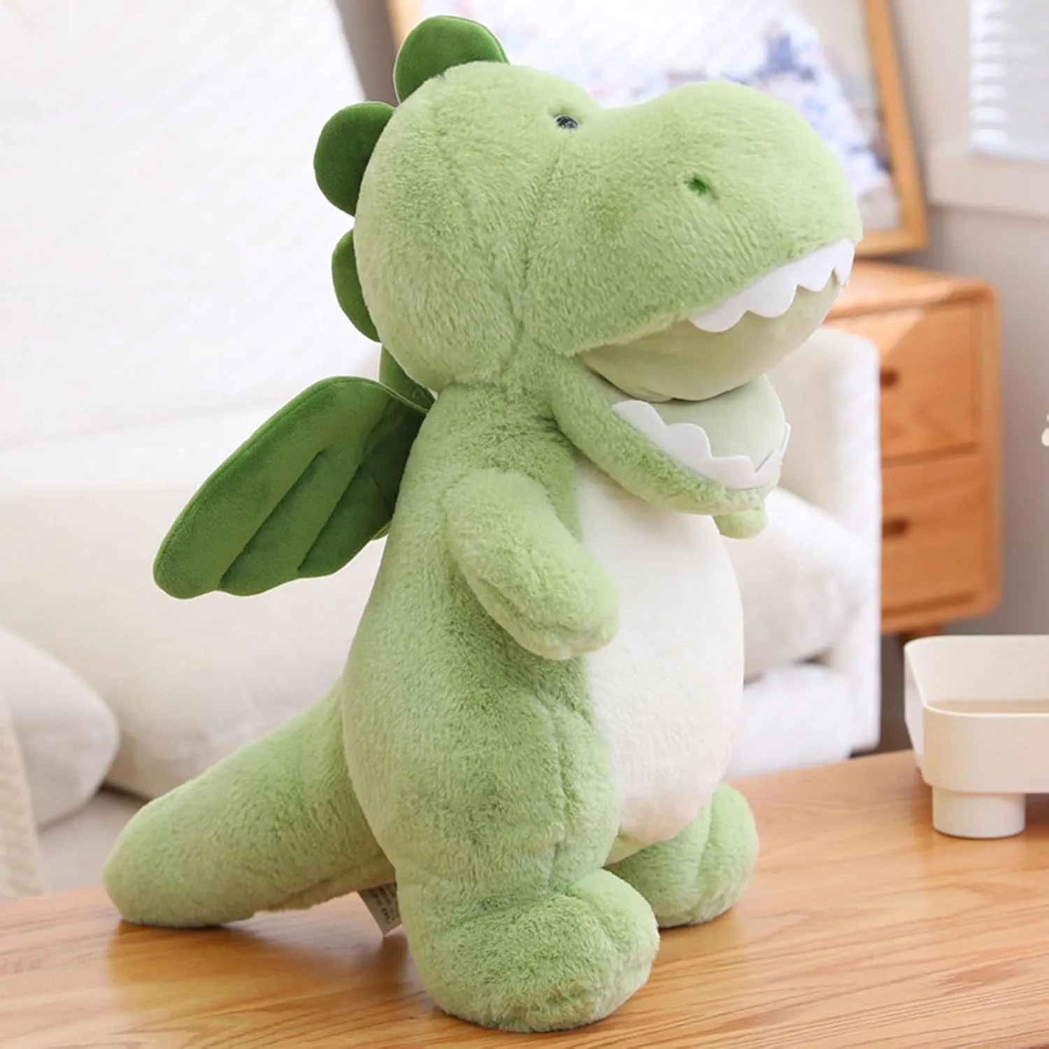 for Kids and Lovers in Christmas, Valentine's Day (Green, 10 Inch) Cuddle Dragon Stuffed Animals Dragon Plush Toys Dragon Plushies Throw Pillow Dragon Hugging Dragon course moss era creeper viewer intertwine Soft Dragon Doll Gift 