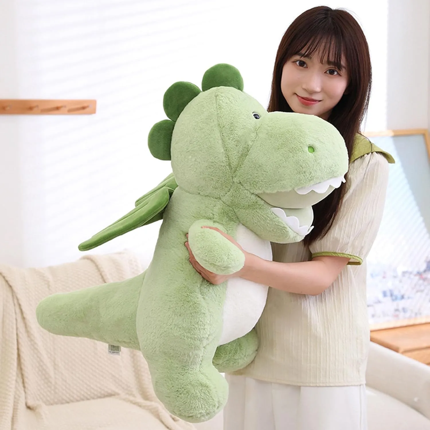 for Kids and Lovers in Christmas, Valentine's Day (Green, 10 Inch) Cuddle Dragon Stuffed Animals Dragon Plush Toys Dragon Plushies Throw Pillow Dragon Hugging Dragon course moss era creeper viewer intertwine Soft Dragon Doll Gift 