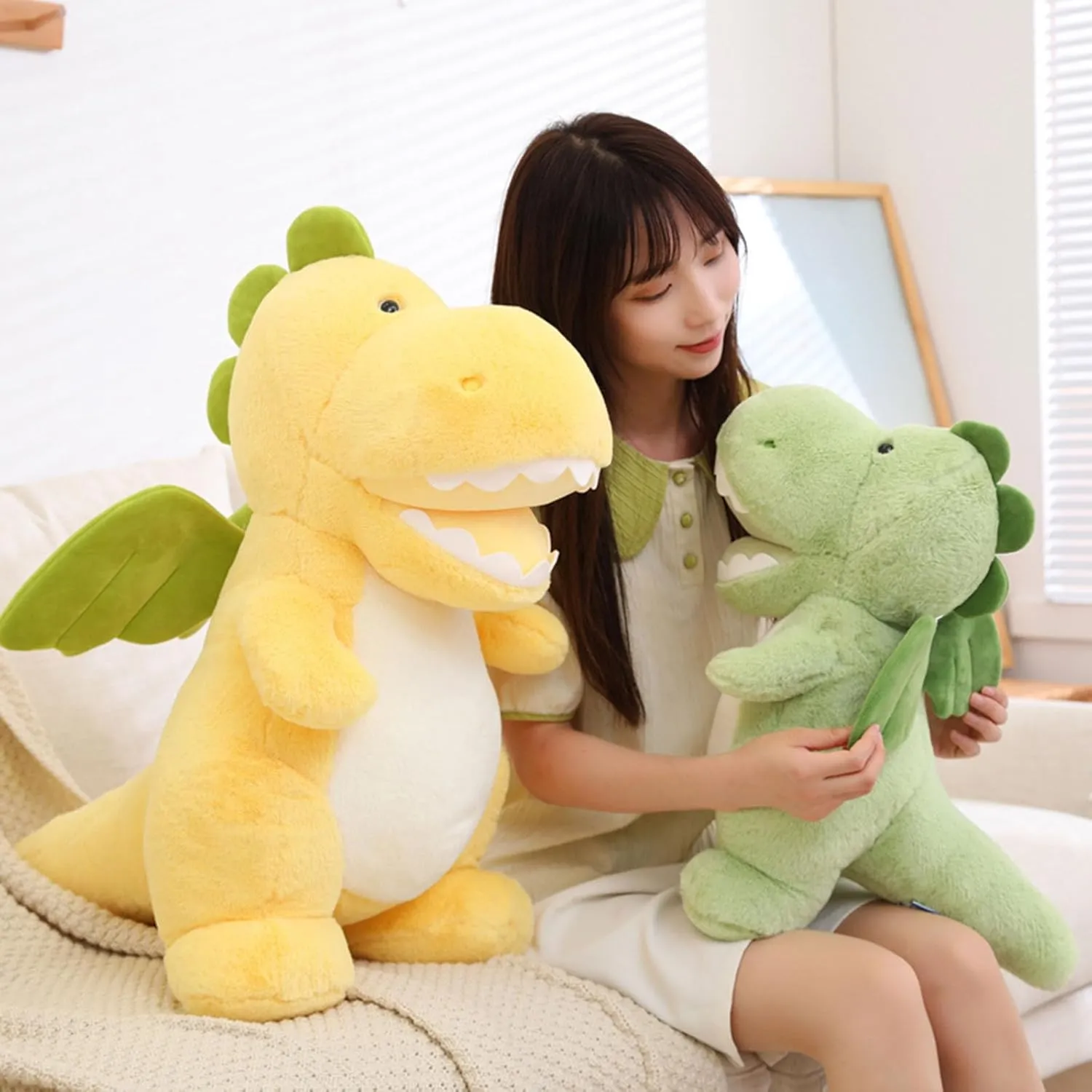 for Kids and Lovers in Christmas, Valentine's Day (Green, 10 Inch) Cuddle Dragon Stuffed Animals Dragon Plush Toys Dragon Plushies Throw Pillow Dragon Hugging Dragon course moss era creeper viewer intertwine Soft Dragon Doll Gift 