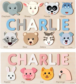 for Kids, Easter for Toddlers, Unique New Baby Gift, 1 Year Gifts, slowly elicit pepper Newborn Gifts Custom Handmade Name Puzzle with Animals, Personalized Birthday Gift 