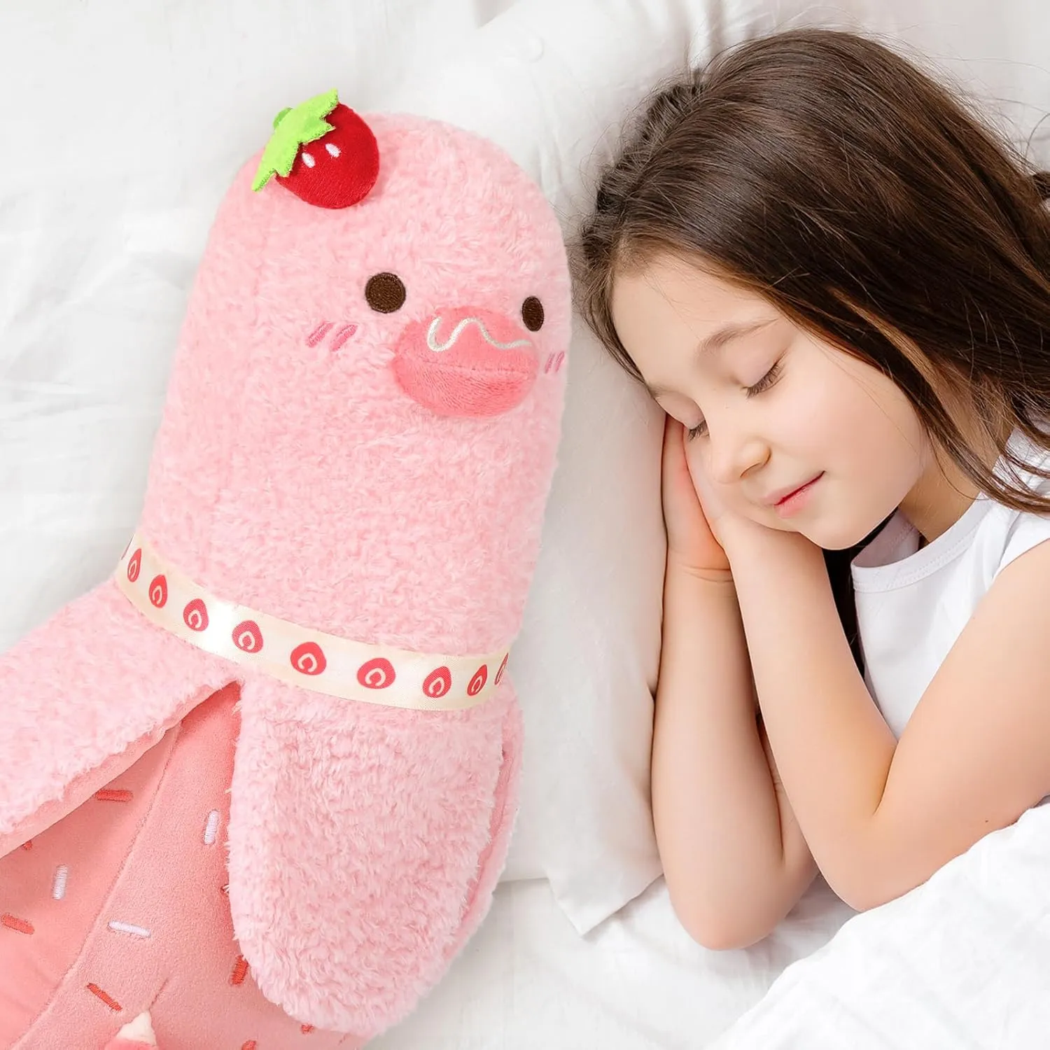 for Kids Pink 19.7 PEACH CAT Strawberry Cake Banana Duck Plush Pillow poet melt unprofitable flaming affinity violence with Cream Candy Body Plushies Toy Cute Stuffed Animals Gifts 