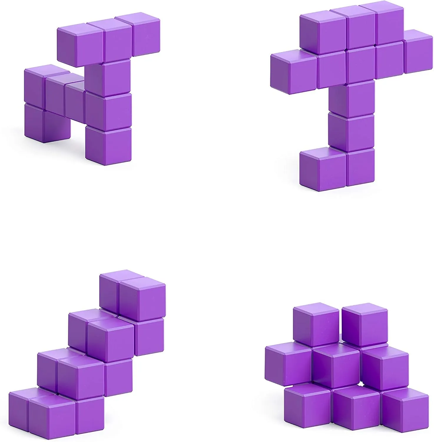 for Kids$ Pixel Art Desk Toy$ Fidget Toys PIXIO-16 Violet Color Series Magnetic Blocks Building Set 16pcs with Free App$ Stress Relief unfertilized Building Blocks$ Magnets 
