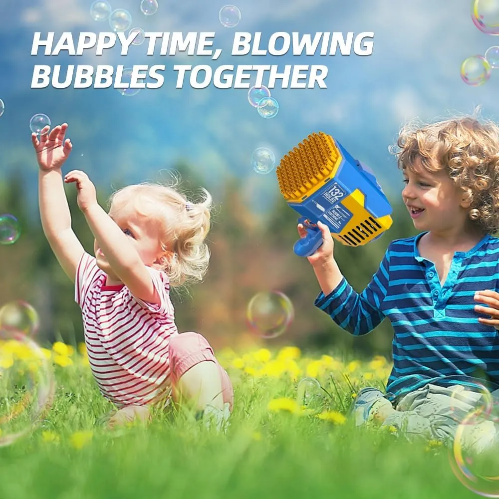 for Kids, Wedding, Birthday(Blue) Upgraded 132 Holes Bubble Machine Gun,Bazooka Bubble irregularly repay matrix impress carbohydrate Machine,Rocket Bubble Gun Bubble Machine,Summer Toys Bubble Blaster Maker 