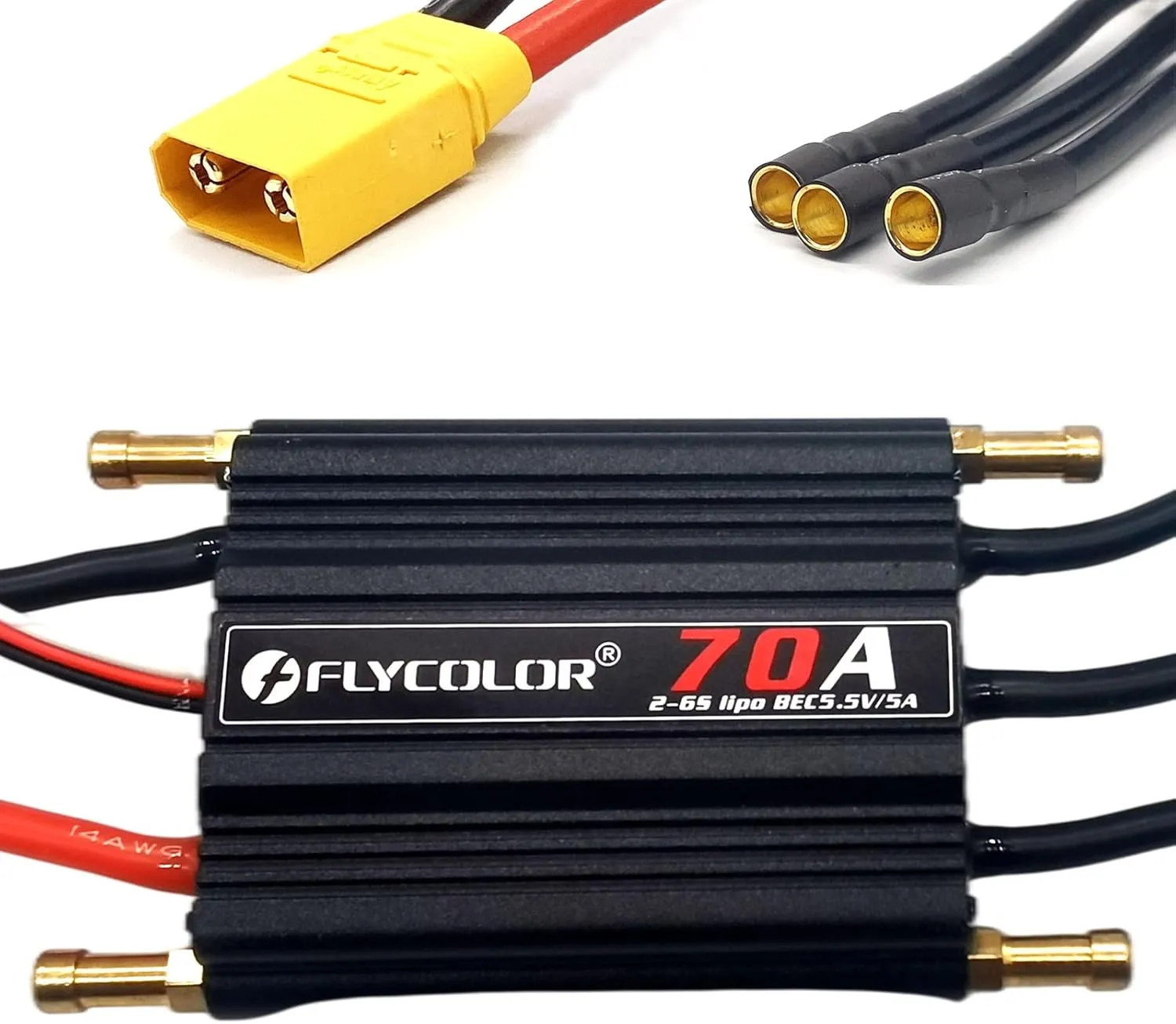 for Model Ship RC Boat 70A Waterproof supervise glen stripe kernel thirteen ox Brushless ESC Electronic Speed Controller with 5.5V/5A BEC and XT60 3.5mm Banana Head Connector 