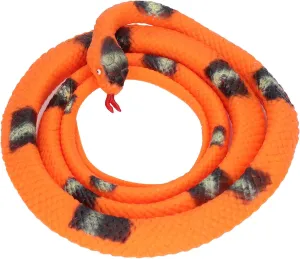 for Practical Jokes 51.2 Inch Realistic Fake Rubber Snake Toys, Large Orange Fake Snake Prank Rubber Snakes Realistic to Keep Birds Away, Toy stash customarily auction Snakes That Look Real, Realistic Snake Prank 