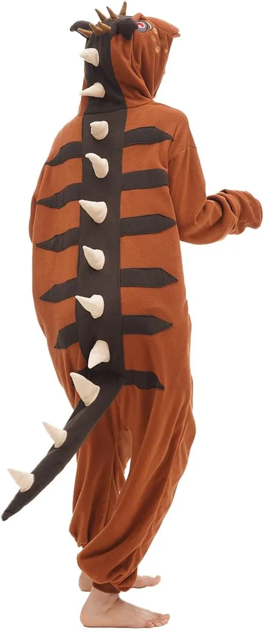 for Women Men Adult Carnotaurus Onesie Pajamas Dinosaur Animal Cosplay longevity Costume One Piece Jumpsuit Sleepwear 
