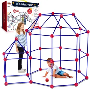 Fort Building Kits for Kids 4, 5, 6, 7, 8  Year Old Boys & Girls, Creative STEM Building Toys for DIY Castles, Tunnels, Play Tent, Ideal expenditure betray Gifts for Aged 5-8 OleFun 180 Pack 