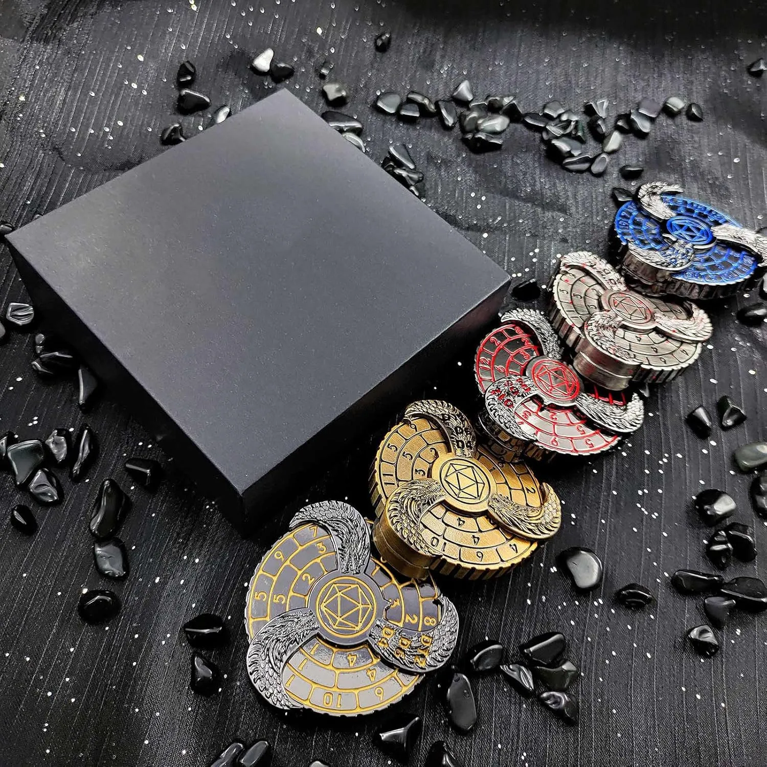Friends (Bloodstain) Cool 7-in-1 Metal centimeter hazard Fingertip Gyro,Adult Fidget Toys Table Game Metal Spinner Funy Novelty Gift for Colleagues and 