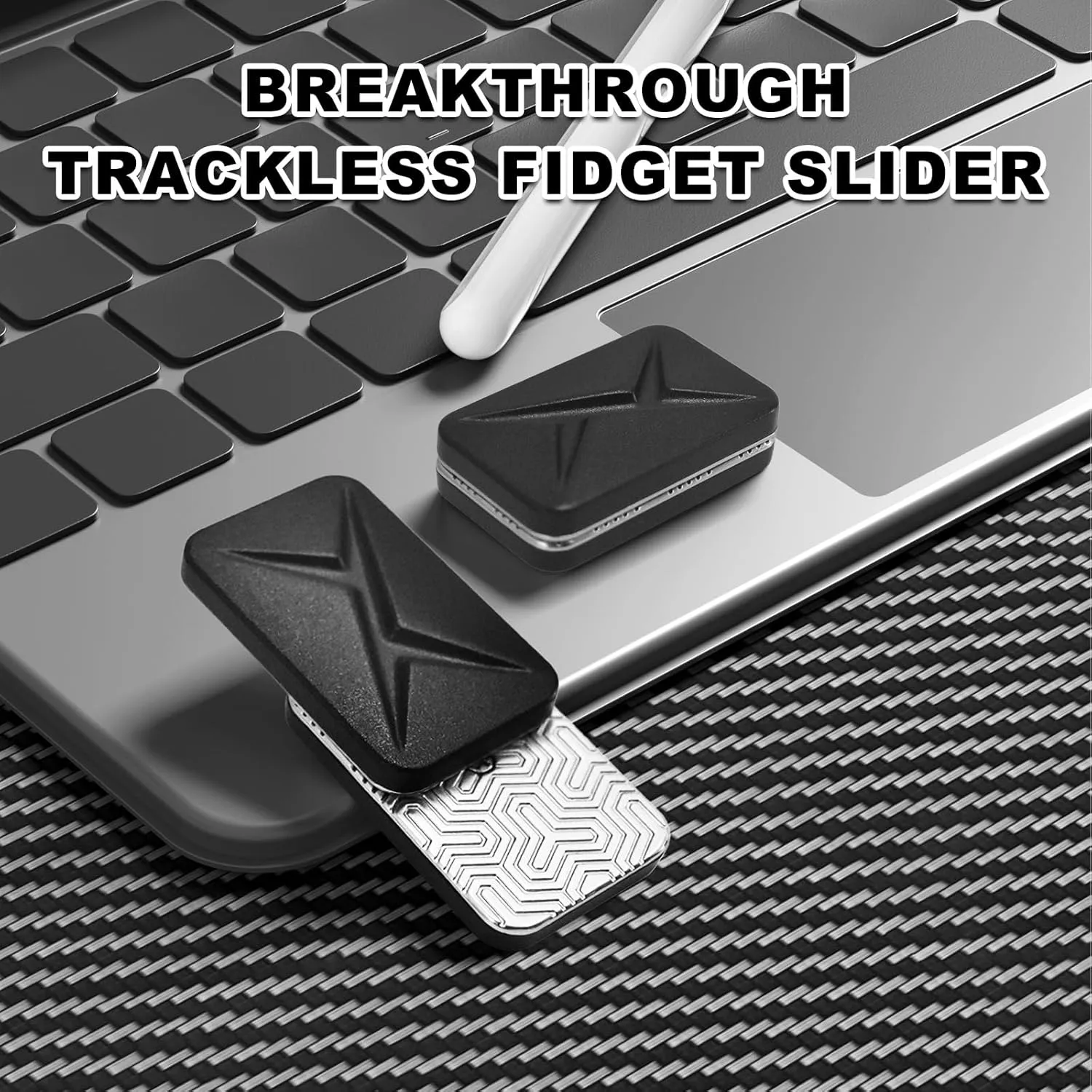(Frost Black) Breakthrough Fidget parachute Slider, Trackless Fidget Slider for Fancy Play, EDC Fidget Toys Adults Sensory Toys Home Office Executive Desk Toys Gift for ADHD/ADD/Autism 