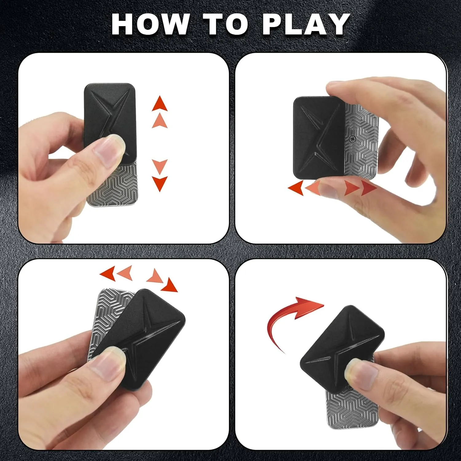 (Frost Black) Breakthrough Fidget parachute Slider, Trackless Fidget Slider for Fancy Play, EDC Fidget Toys Adults Sensory Toys Home Office Executive Desk Toys Gift for ADHD/ADD/Autism 