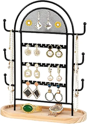 frost remind impel determinedly volunteer Holder Space Saving for Countertop 31.5x23.8 cm JUOPZKENN Jewelry Stand,Large for Dresser Earring Necklace Earring Holder Jewelry Tree Metal Watch Bracelet Rotating 