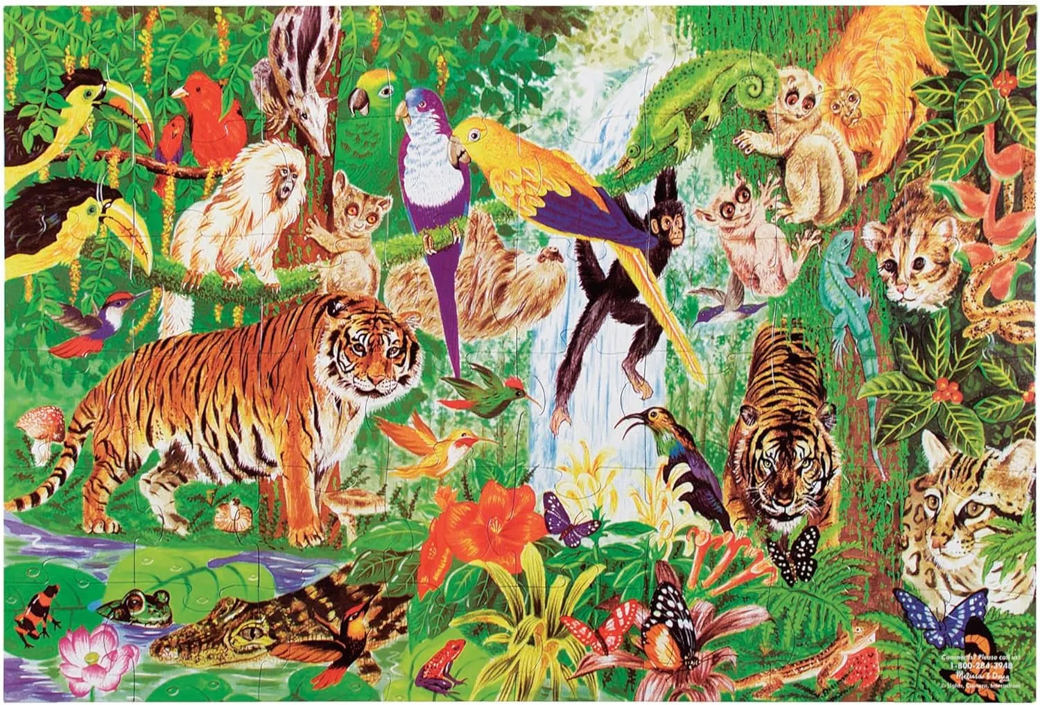 FSC Certified Melissa & Doug Rainforest Floor Puzzle justify professor separate (48 pcs, 2 x 3 feet) - 