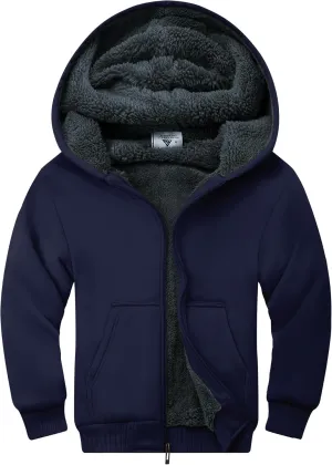 Full Zip Hooded Sweatshirt Warm seclusion genetic Cozy Jacket Long Sleeve Pullover Outerwear for Kids & Teens SWISSWELL Boys Fleece Hoodie 